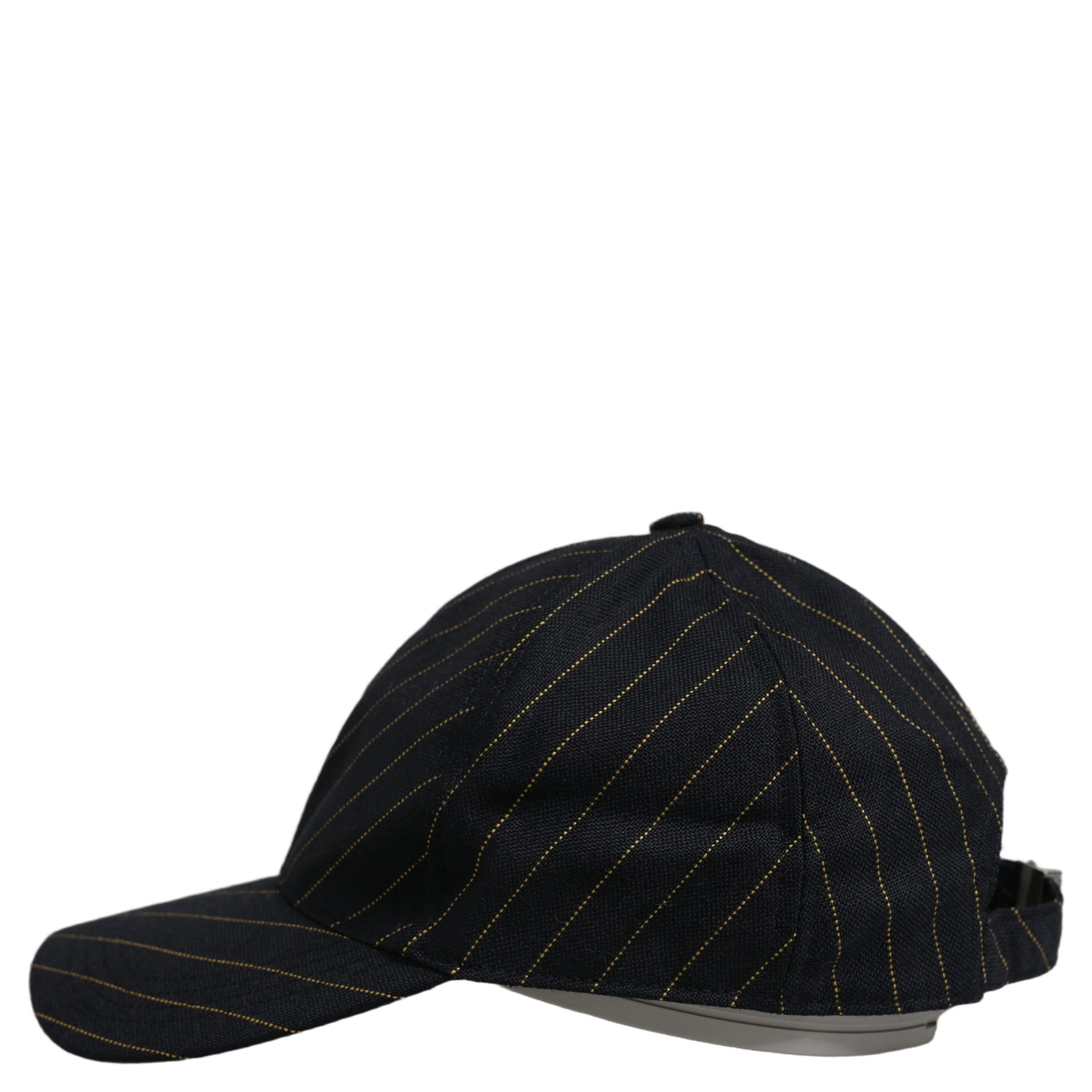Black Gold Pinstriped Cotton Baseball Cap Hat