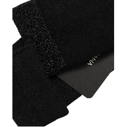 Men Black Cashmere Knitted Logo Head Band One Size