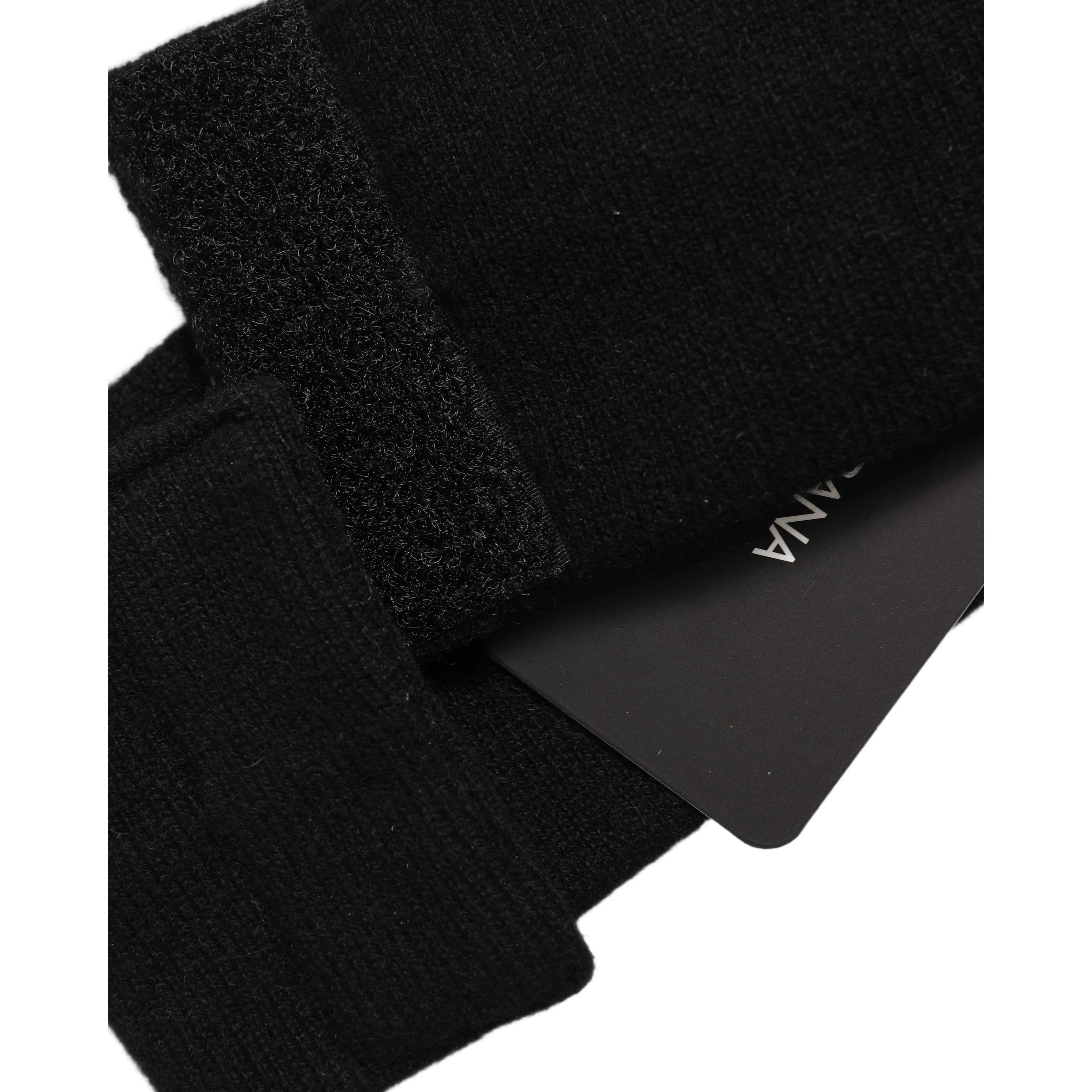 Men Black Cashmere Knitted Logo Head Band One Size