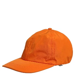 Men Orange Polyester Baseball Cap 6 Panels Hat