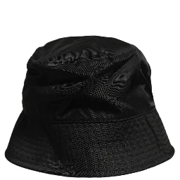 Men Black Nylon Wide Brim Bucket Capello Hat