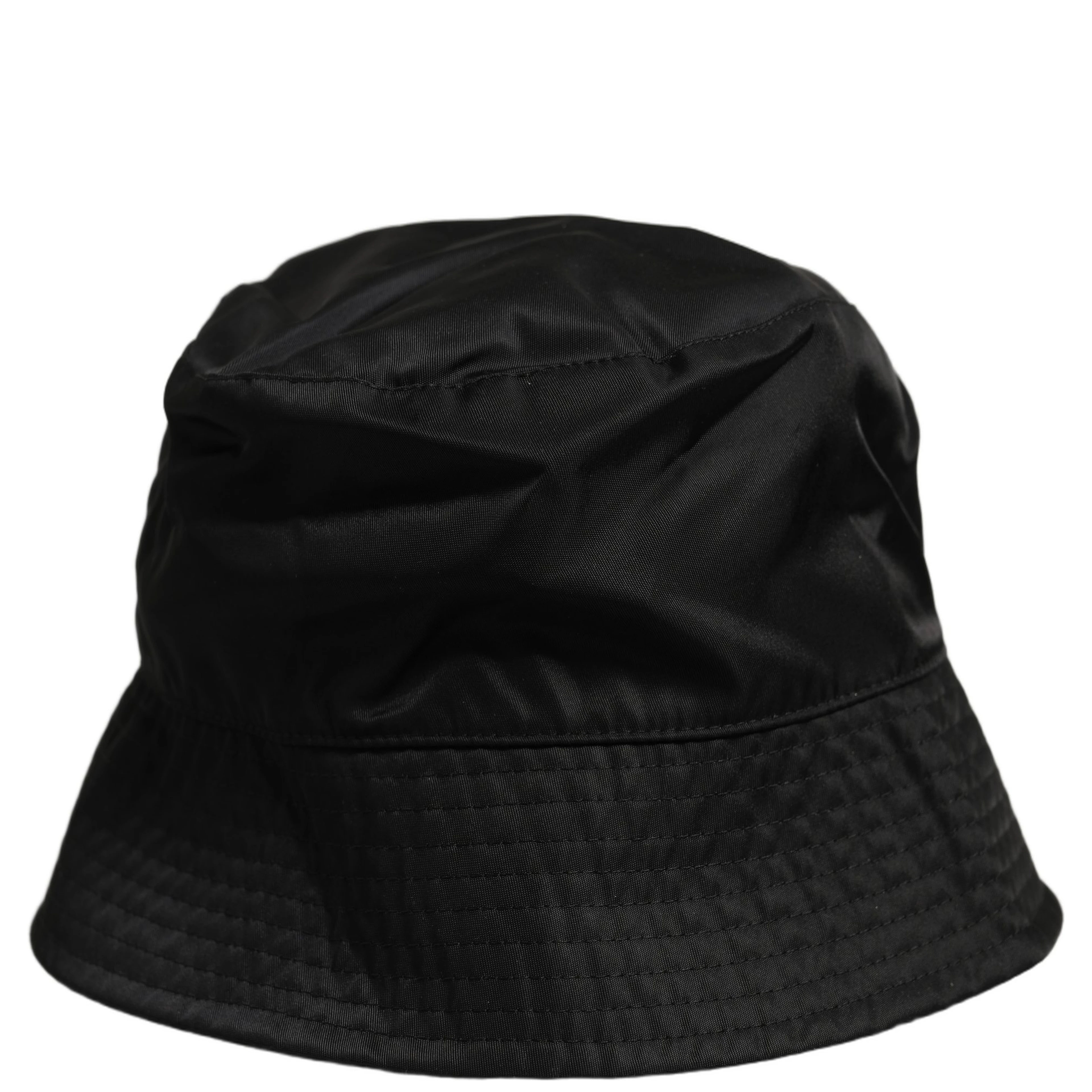 Men Black Nylon Wide Brim Bucket Capello Hat