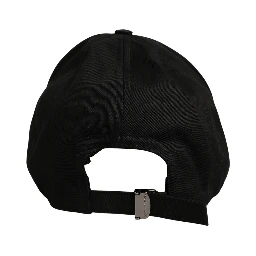 Men Black Cotton Baseball Capello 6 Panels Hat