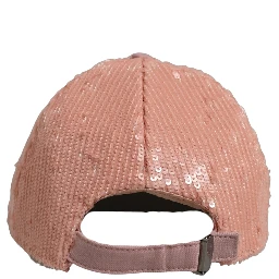 Men Pink Cotton Sequin Baseball Cap 6 Panels Hat