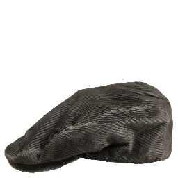 Men Grey Cotton Corduroy Cloth Newsboy Cap Hat