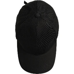 Men Black Cotton Baseball Capello 6 Panels Hat