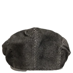 Men Grey Cotton Corduroy Cloth Newsboy Cap Hat