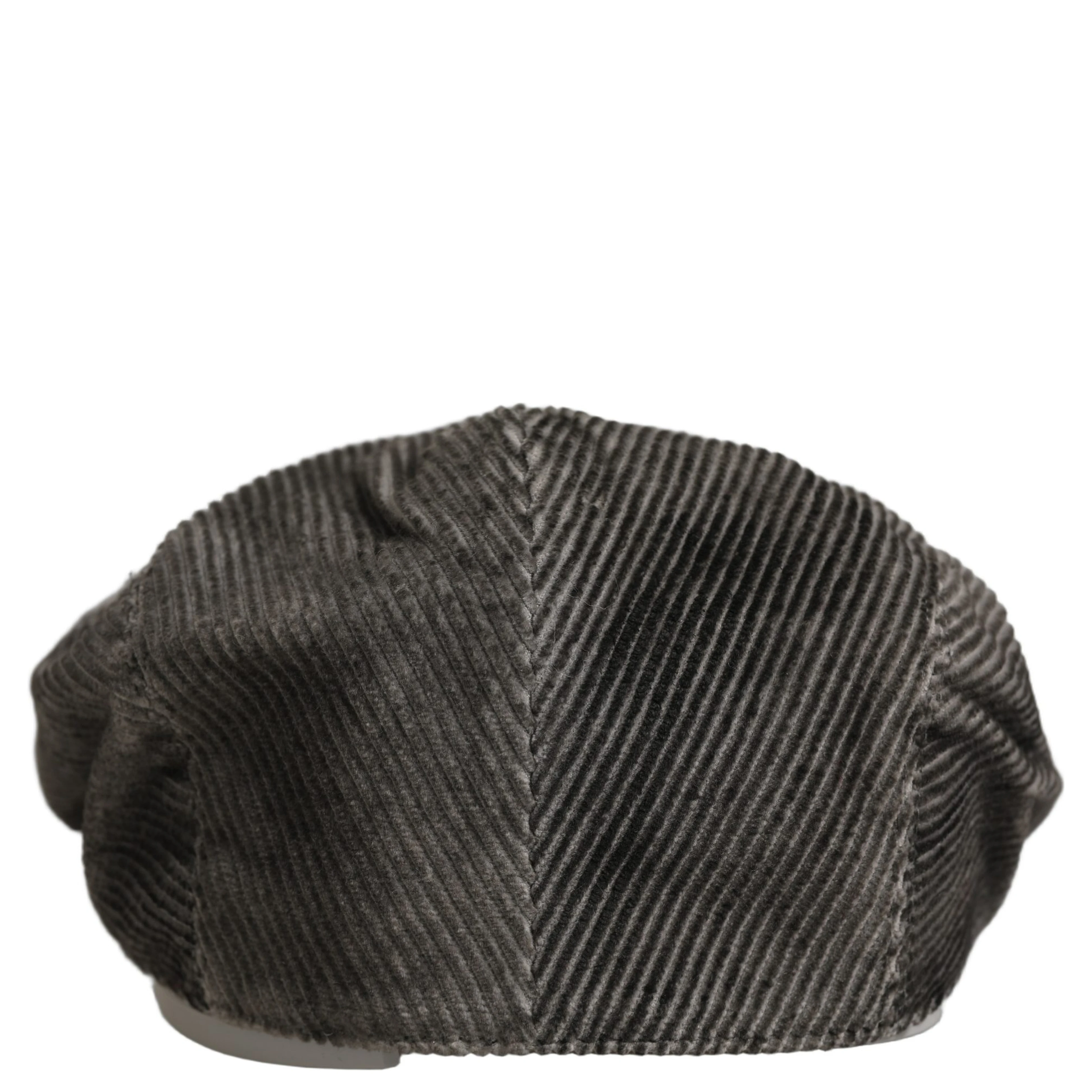 Men Grey Cotton Corduroy Cloth Newsboy Cap Hat