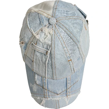 Men Blue Patchwork Cotton Denim Baseball Cap Hat