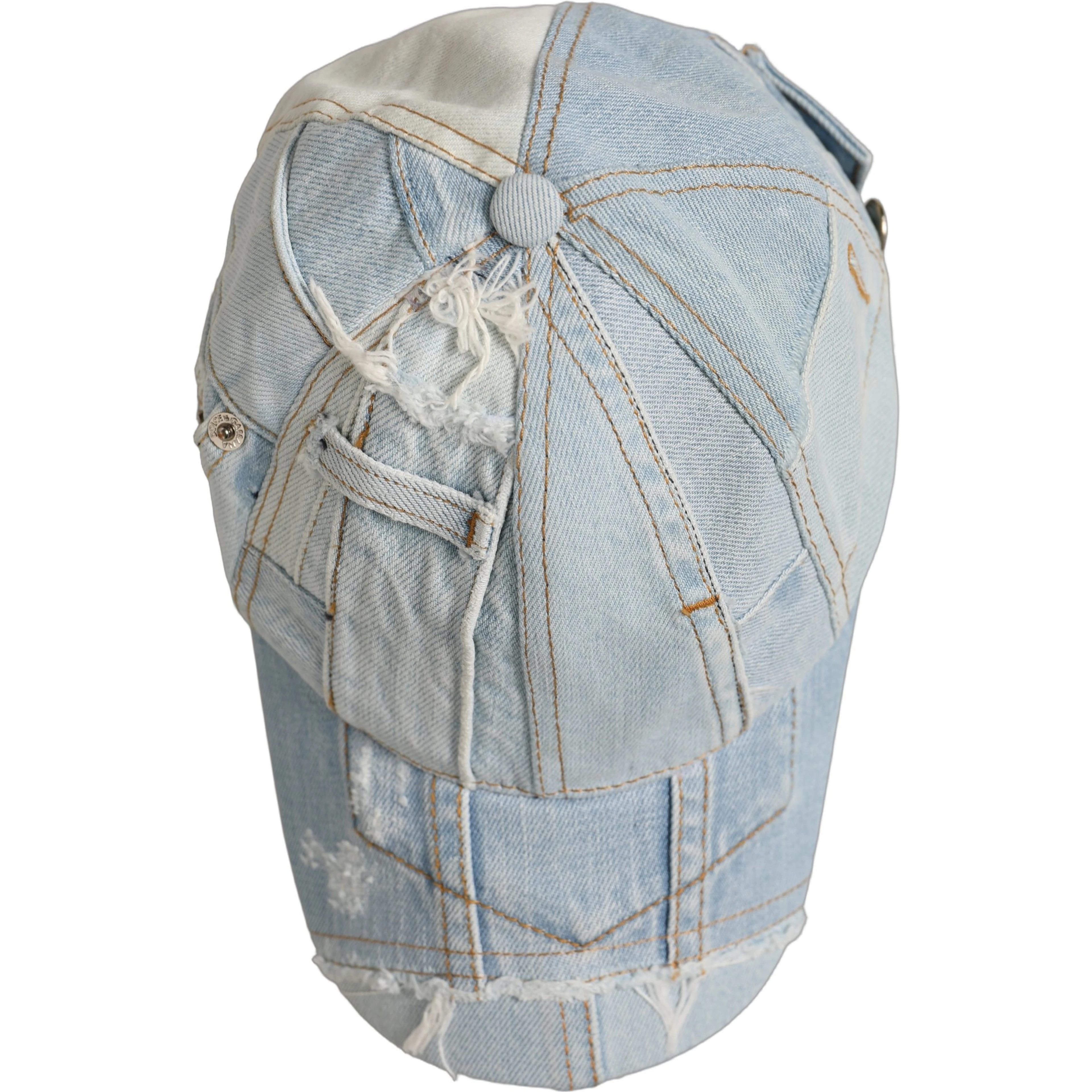 Men Blue Patchwork Cotton Denim Baseball Cap Hat