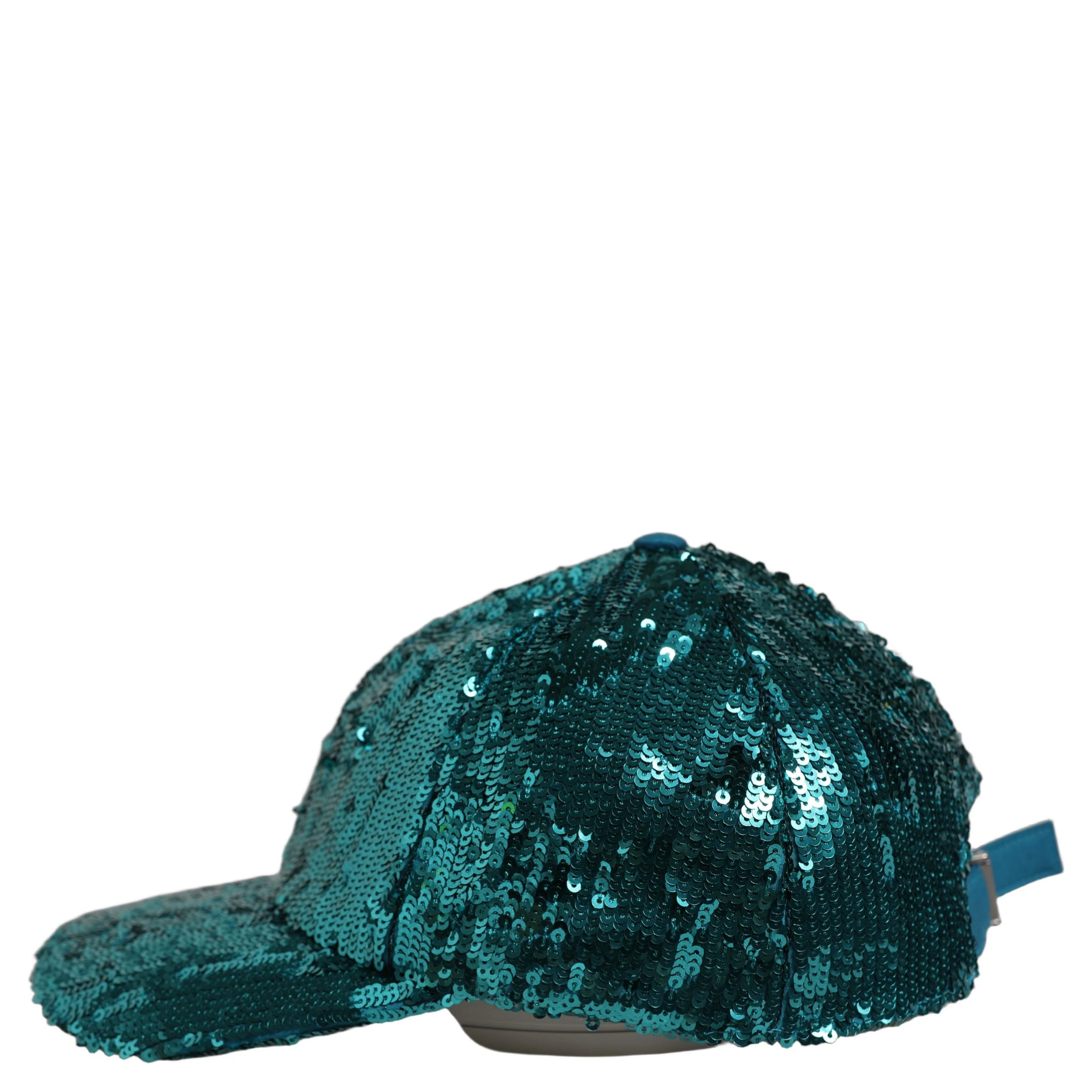 Men Green Cotton Sequin Baseball Cap 6 Panels Hat