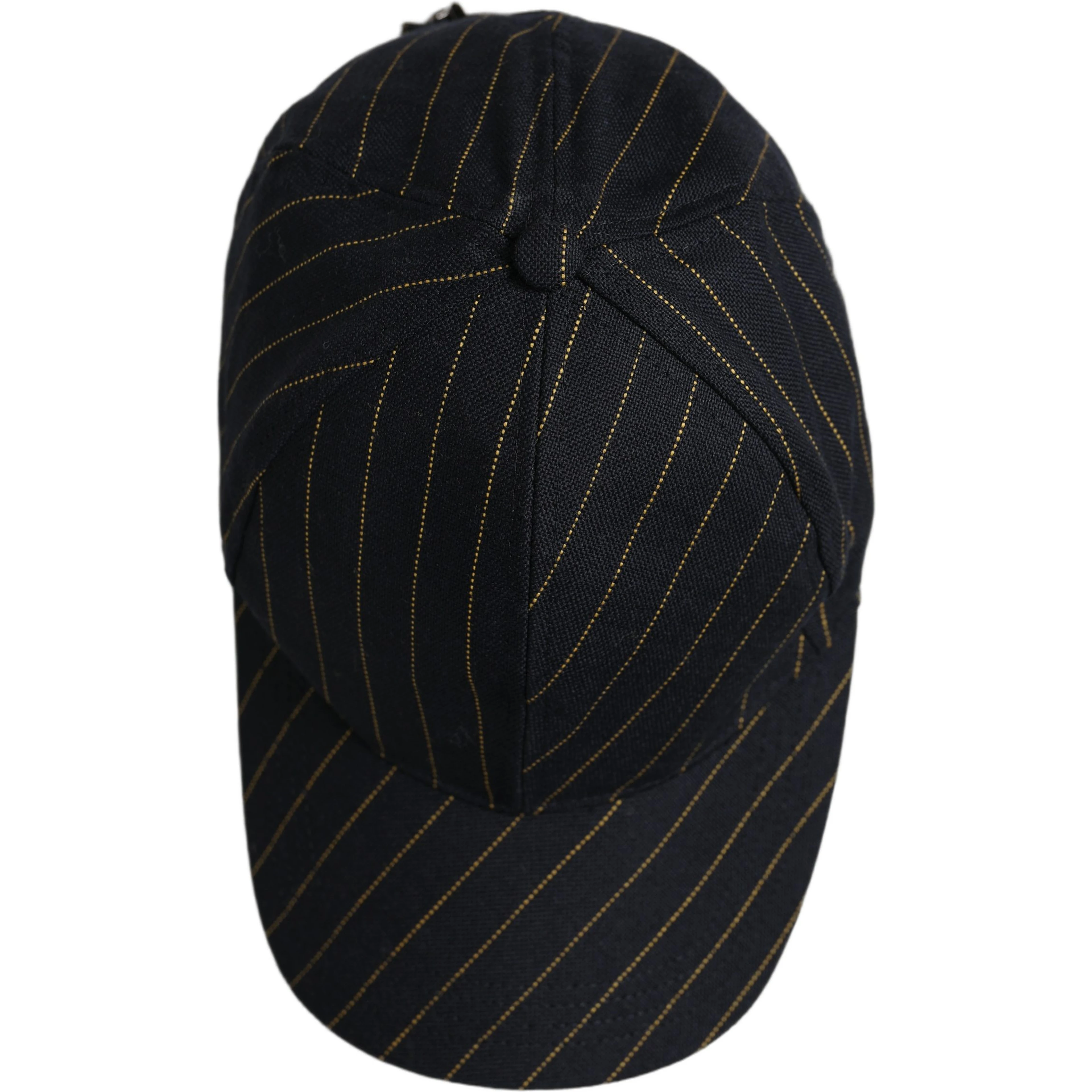 Black Gold Pinstriped Cotton Baseball Cap Hat