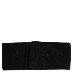 Men Black Cashmere Logo Plaque Head Band One Size Hat
