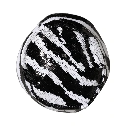 Men Black White Zebra Sequin Bucket Cap Hat