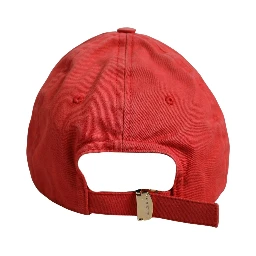 Men Red Cotton DG Logo Plaque Baseball Cap Hat