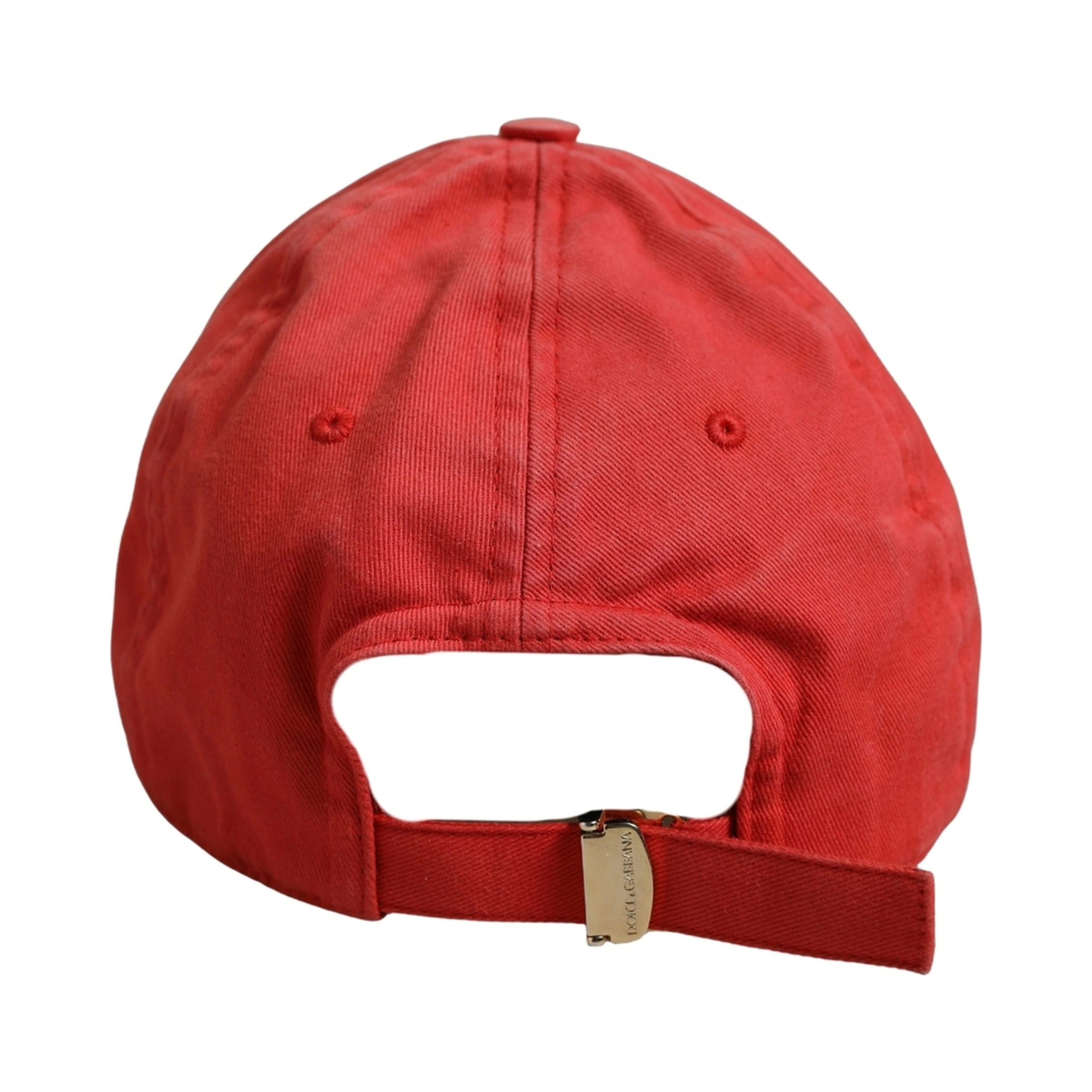 Men Red Cotton DG Logo Plaque Baseball Cap Hat
