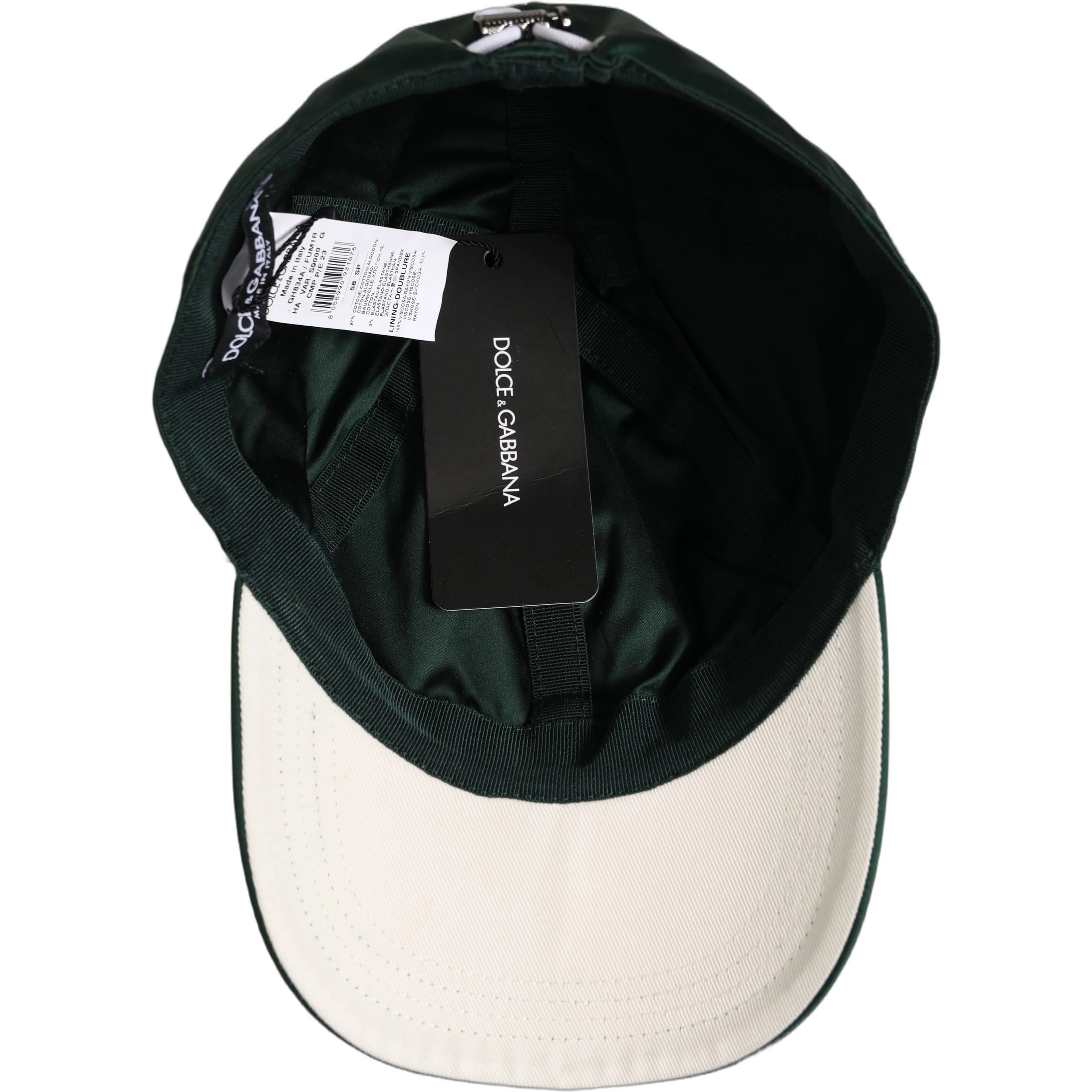 Men Deep Green Cotton Baseball Cap 6 Panels Hat