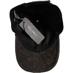 Men Brown Cotton Distressed Baseball Cap Hat