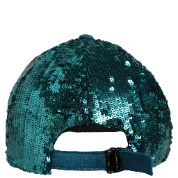 Men Green Cotton Sequin Baseball Cap 6 Panels Hat