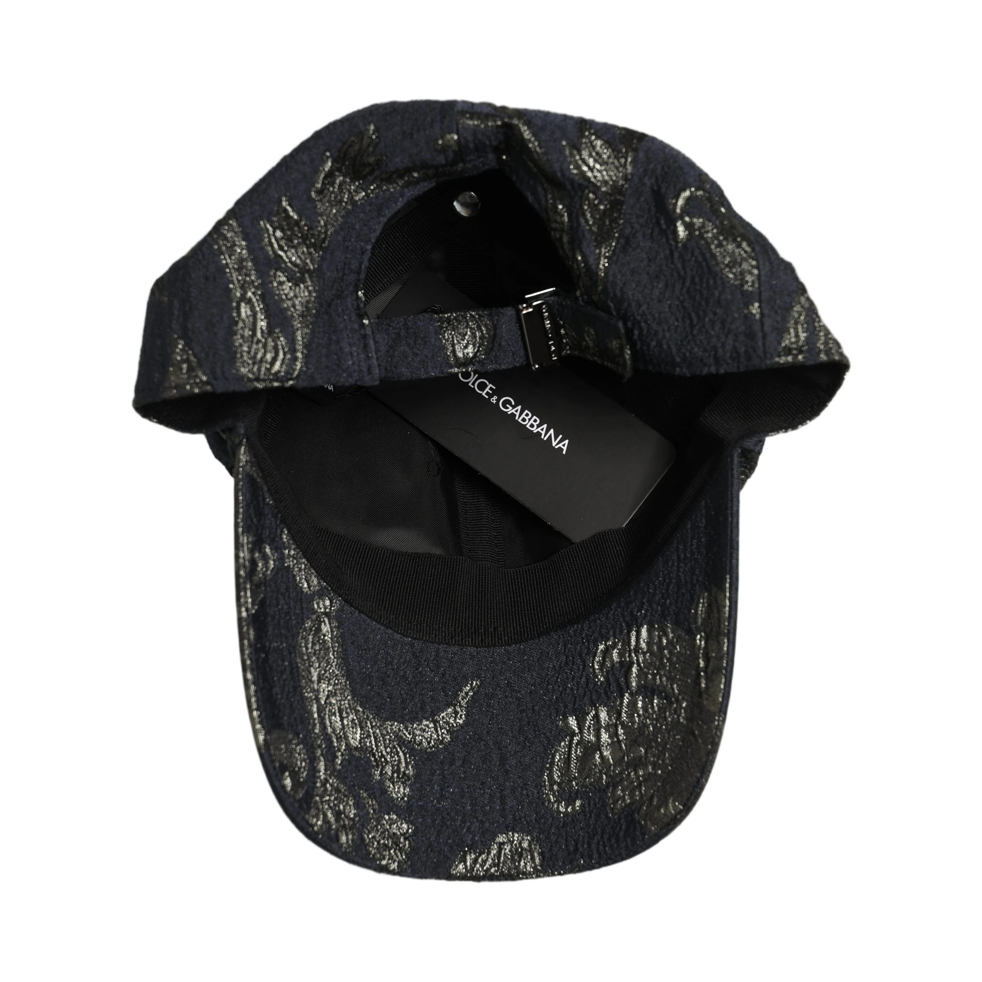 Men Black Floral Barocco Cotton Baseball Cap Hat