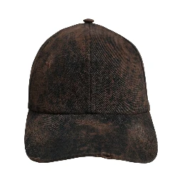 Men Brown Cotton Distressed Baseball Cap Hat