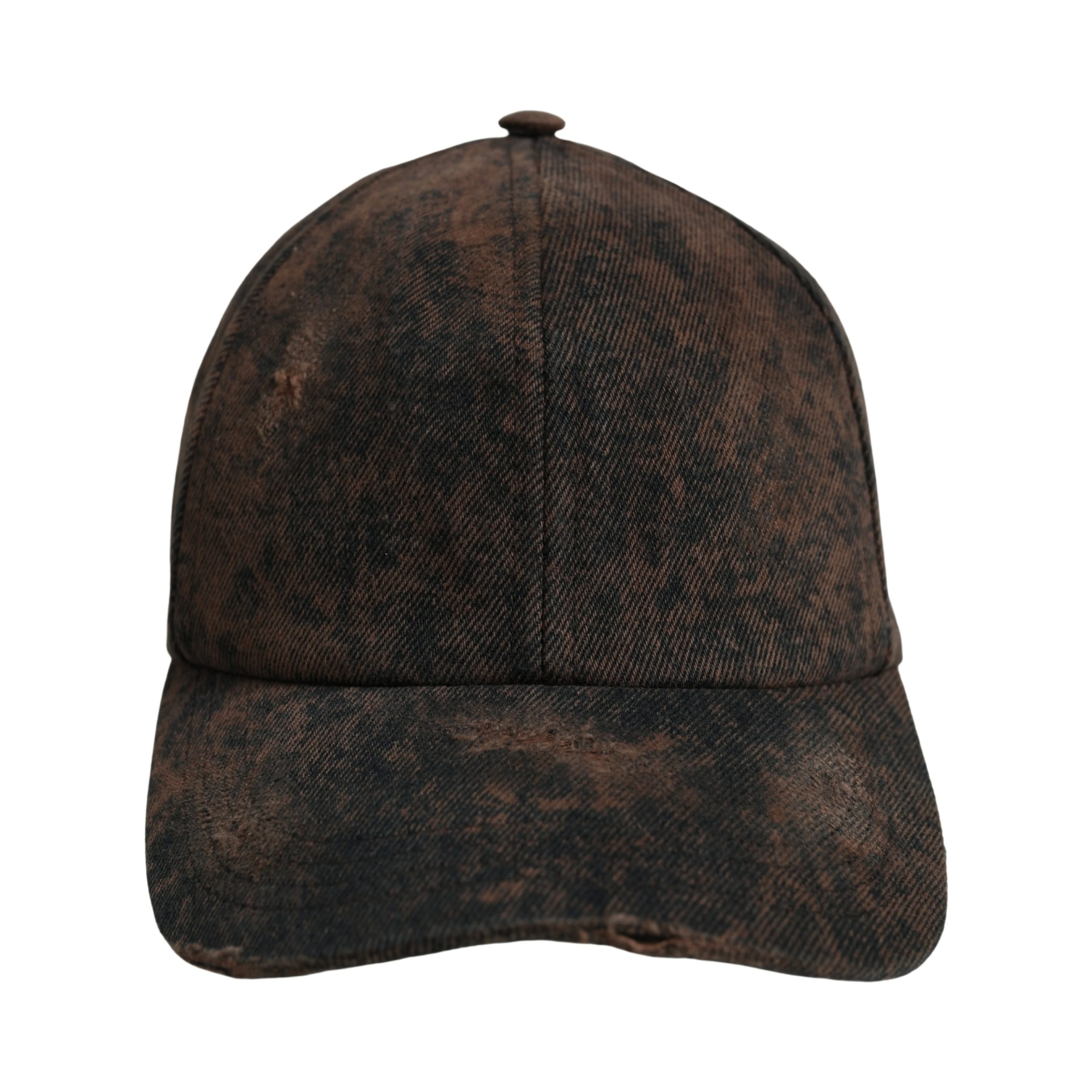 Men Brown Cotton Distressed Baseball Cap Hat