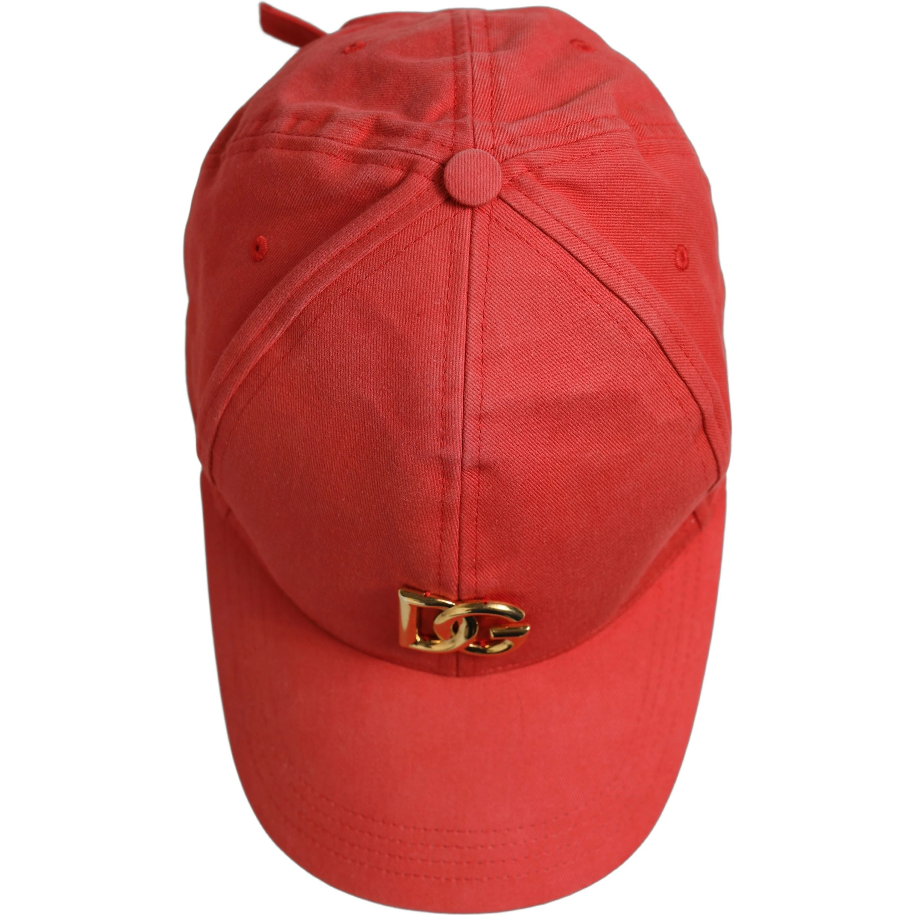 Men Red Cotton DG Logo Plaque Baseball Cap Hat
