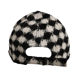 Men Black White Diamond Wool Baseball Cap Hat