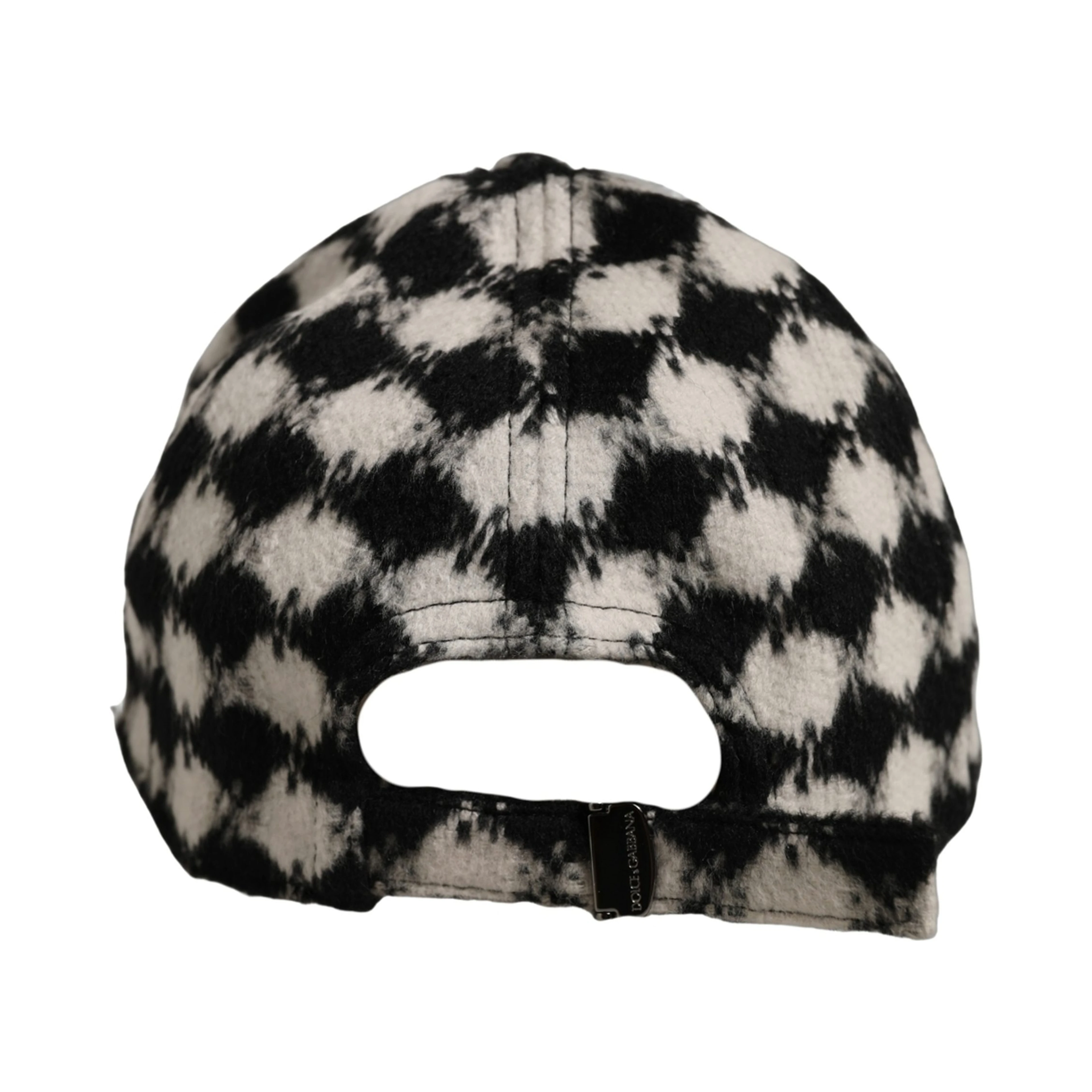 Men Black White Diamond Wool Baseball Cap Hat