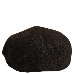 Men Brown Cotton Flat Cloth Newsboy Cap Hat