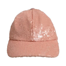 Men Pink Cotton Sequin Baseball Cap 6 Panels Hat