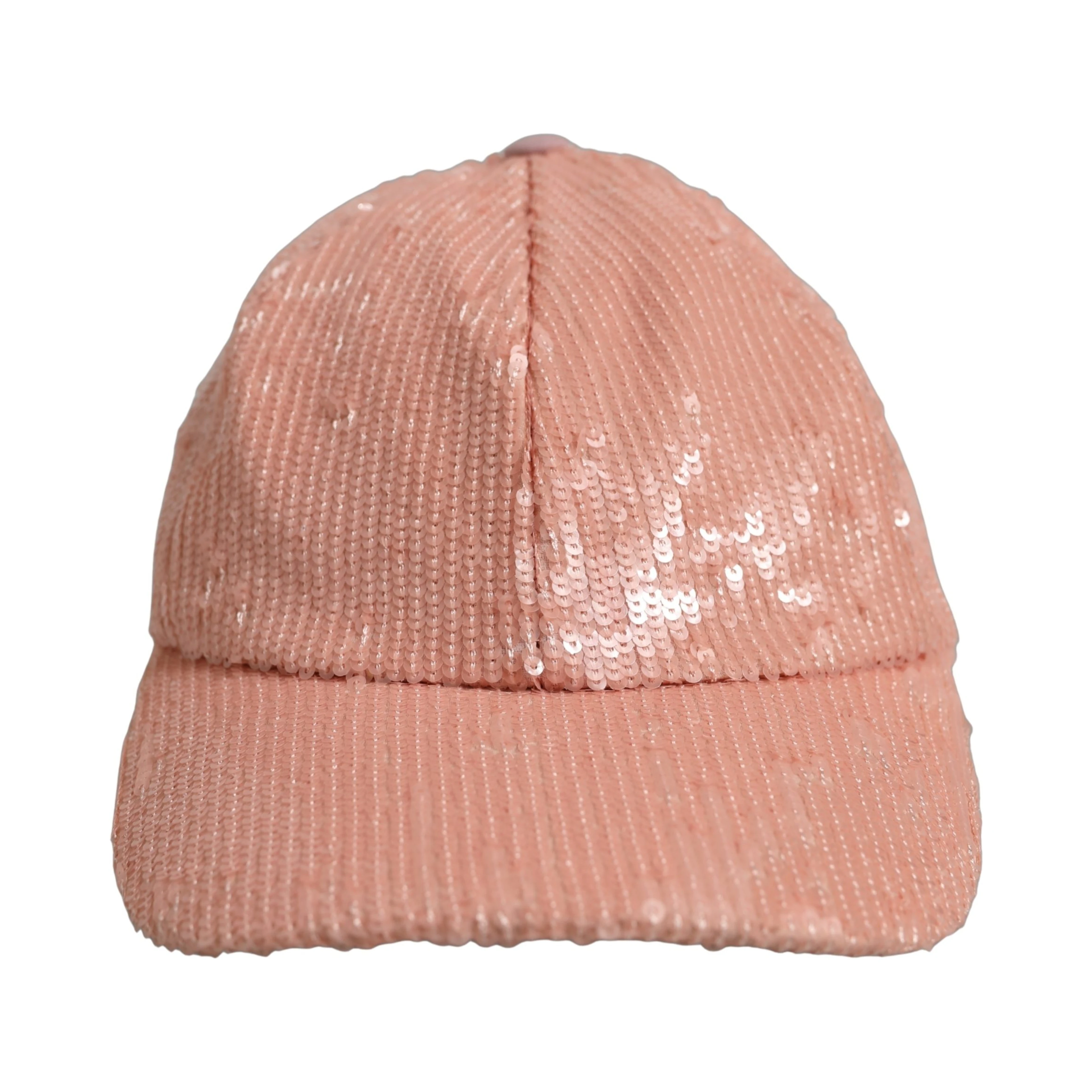 Men Pink Cotton Sequin Baseball Cap 6 Panels Hat