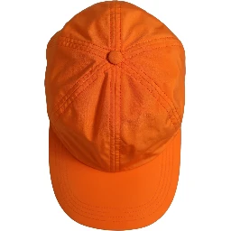 Men Orange Polyester Baseball Cap 6 Panels Hat