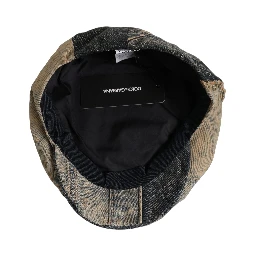 Brown Cotton Denim Newsboy Capello Cabbie Hat
