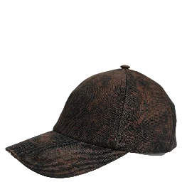 Men Brown Cotton Distressed Baseball Cap Hat