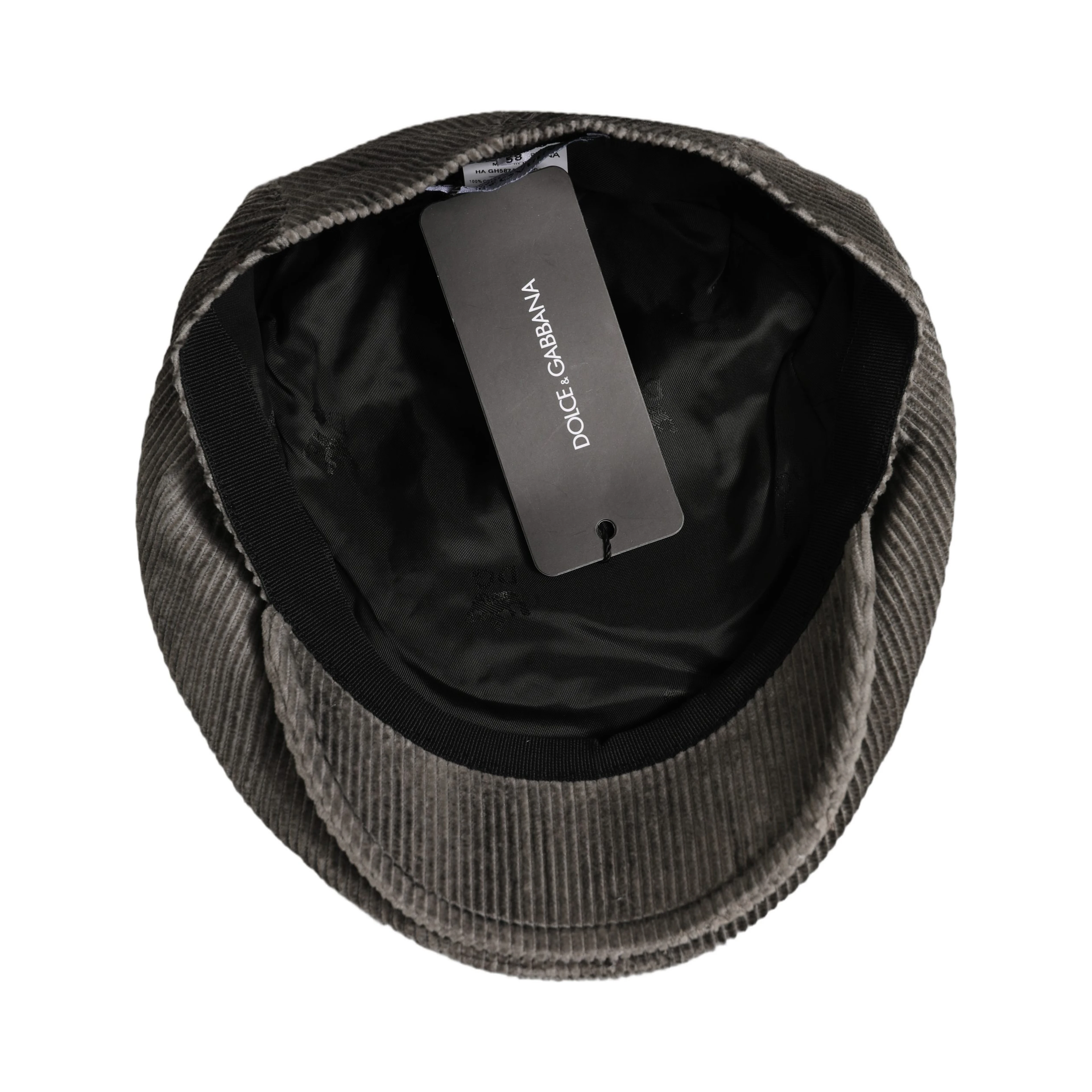 Men Grey Cotton Corduroy Cloth Newsboy Cap Hat