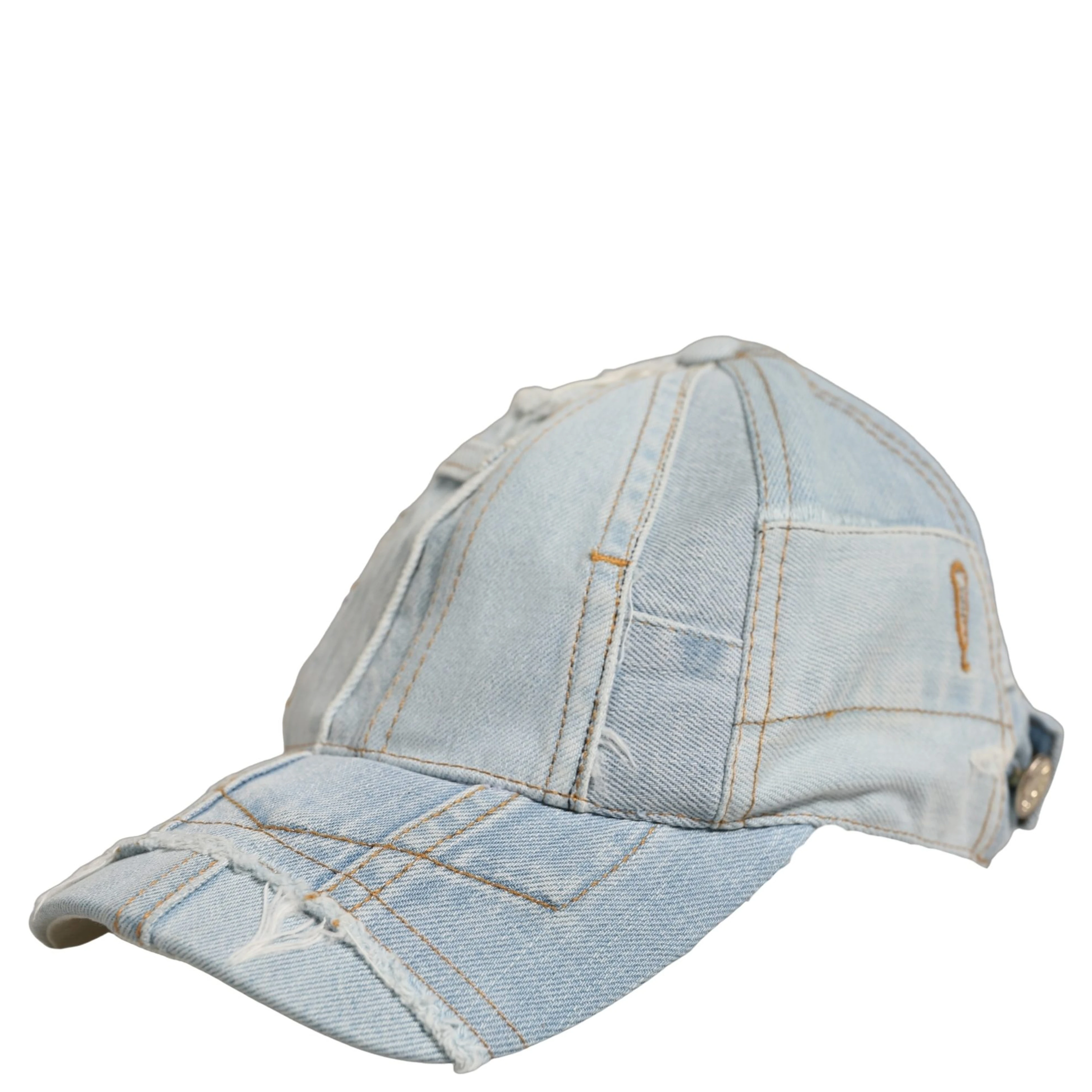 Men Blue Patchwork Cotton Denim Baseball Cap Hat