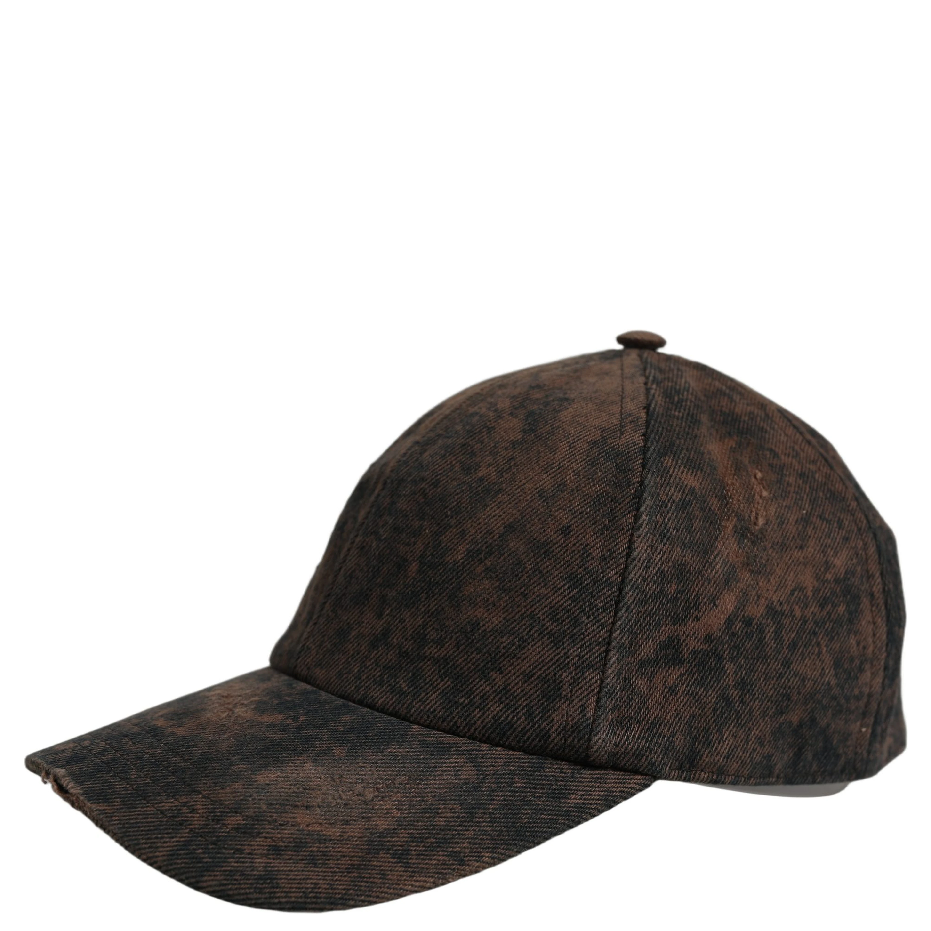 Men Brown Cotton Distressed Baseball Cap Hat