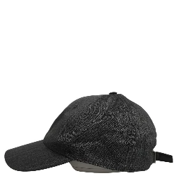 Men Dark Gray Herringbone Baseball Cap Hat