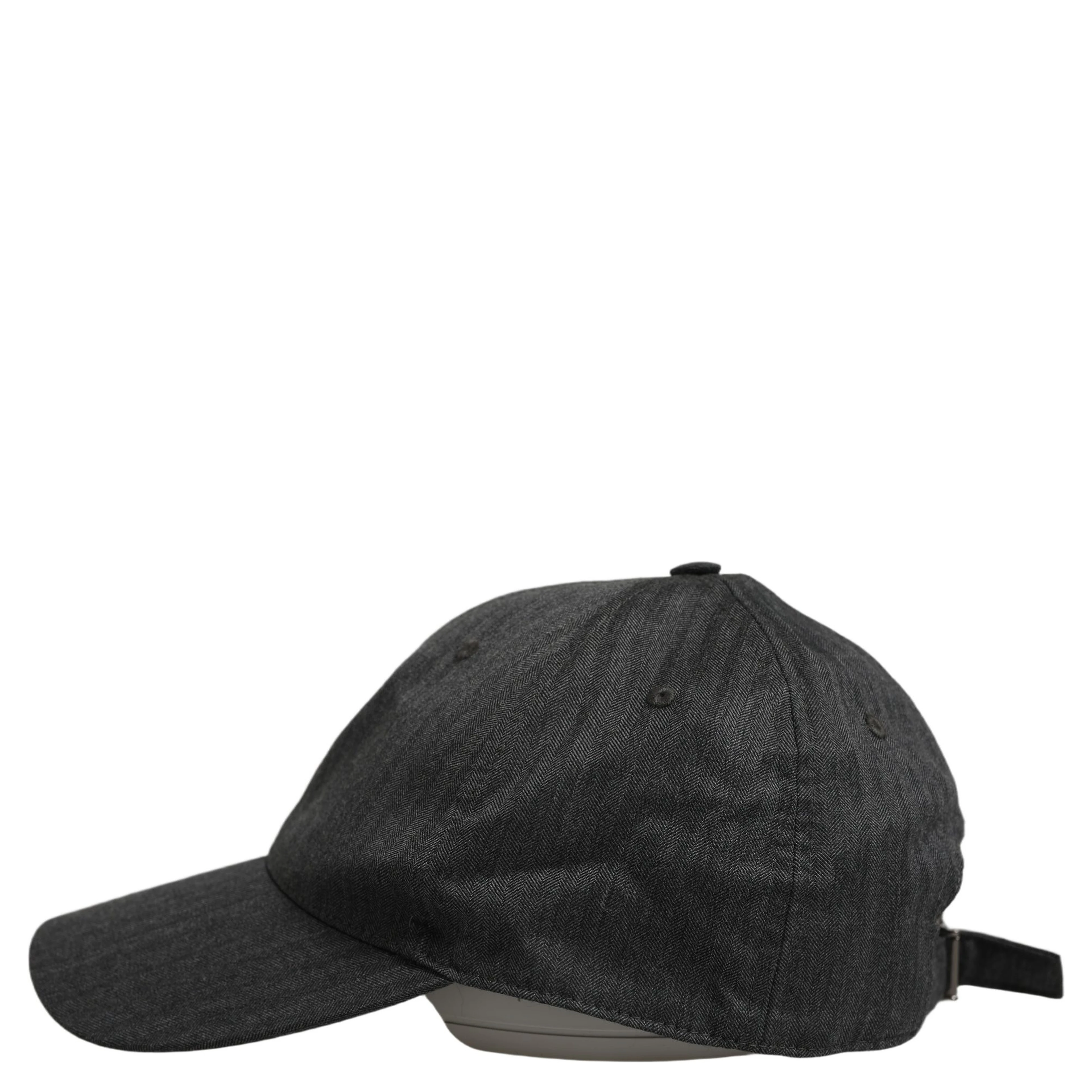 Men Dark Gray Herringbone Baseball Cap Hat