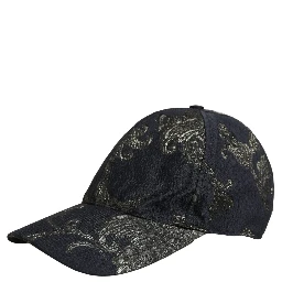 Men Black Floral Barocco Cotton Baseball Cap Hat