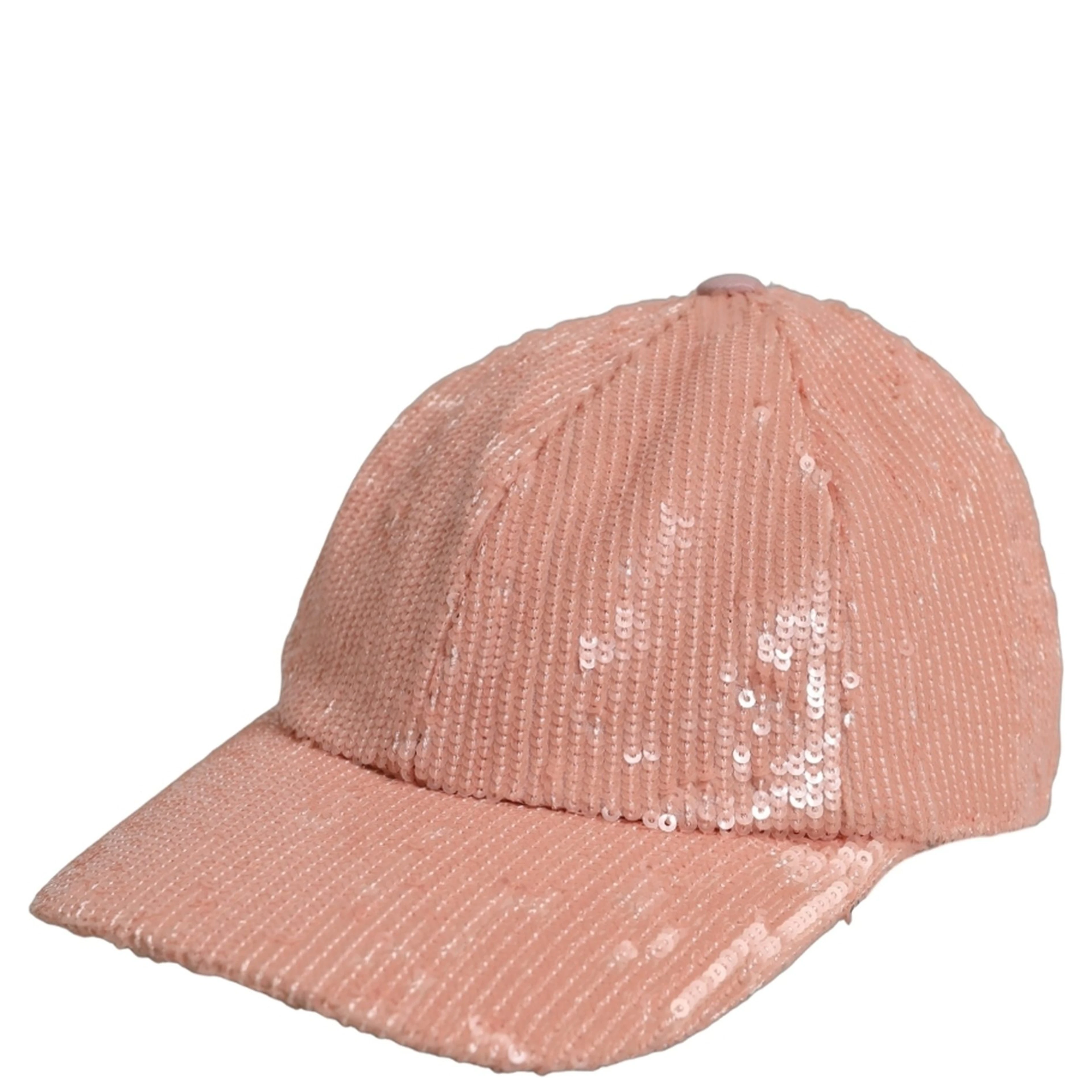 Men Pink Cotton Sequin Baseball Cap 6 Panels Hat