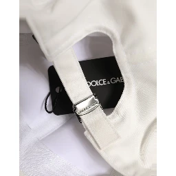 Men White Cotton Baseball Capello 6 Panels Hat