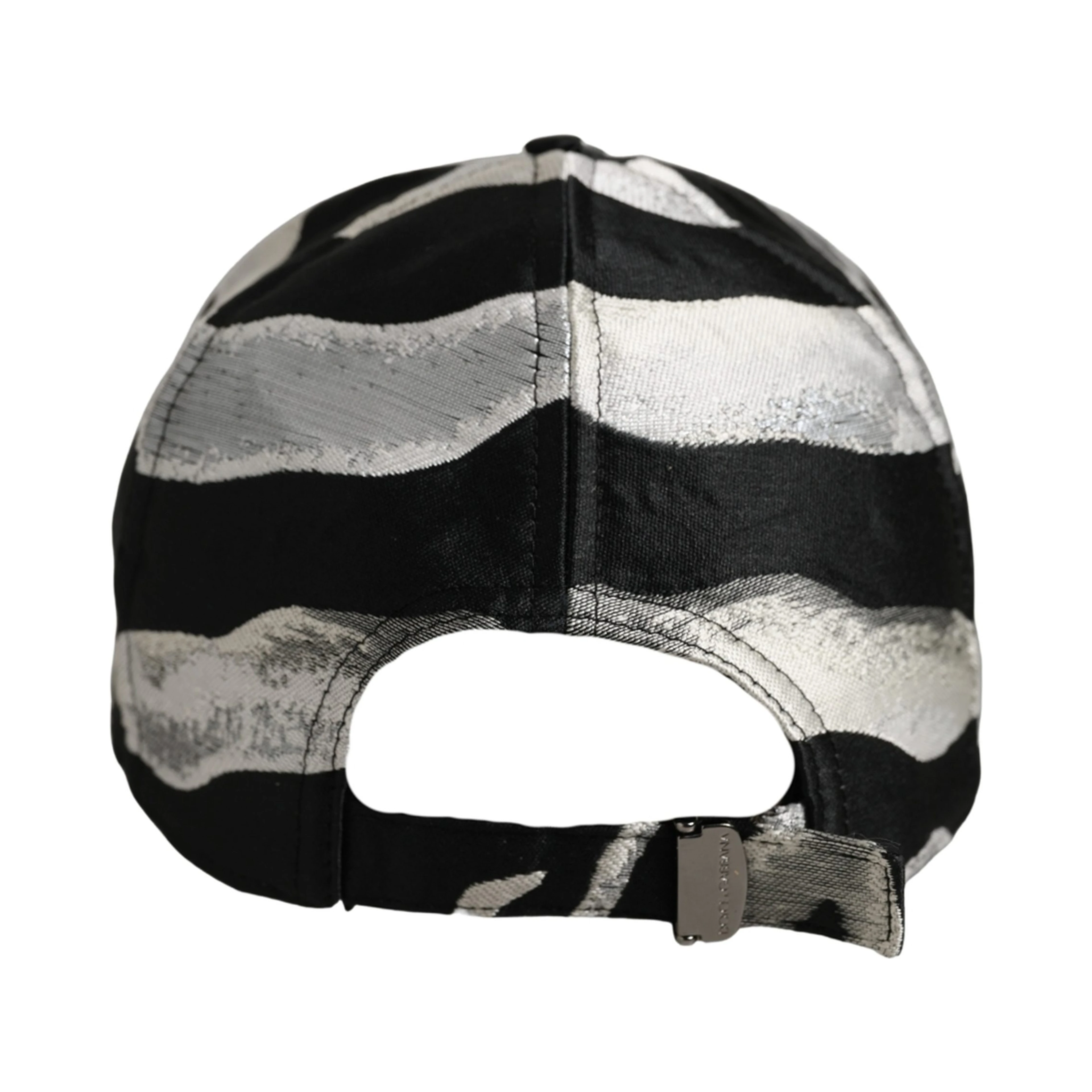 Men Black Silver Zebra Pattern Baseball Cap Hat