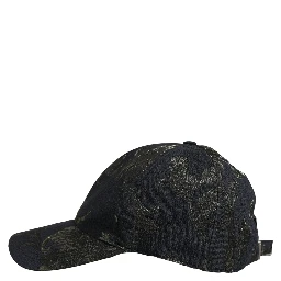 Men Black Floral Barocco Cotton Baseball Cap Hat