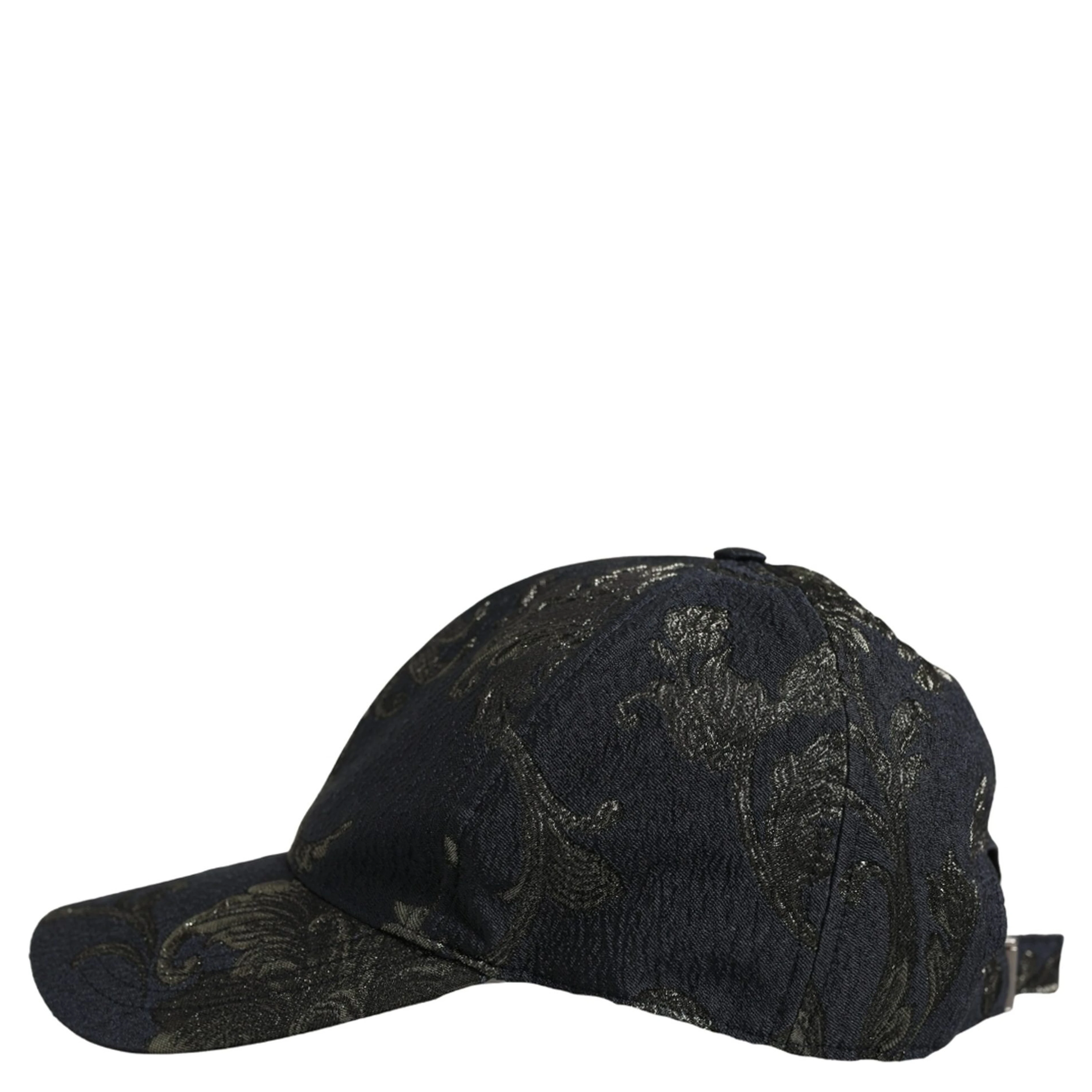 Men Black Floral Barocco Cotton Baseball Cap Hat