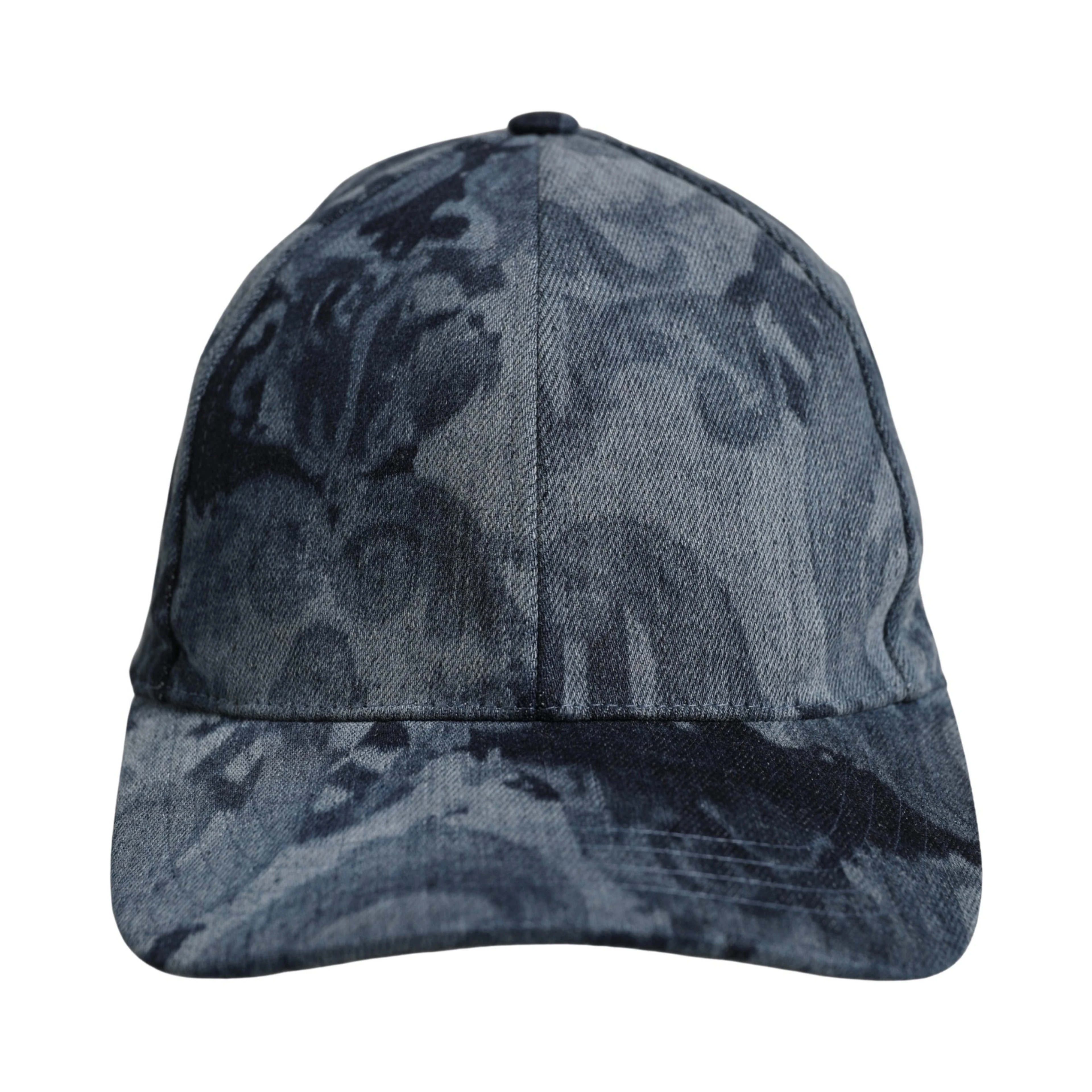 Men Blue All Over Logo Cotton Baseball Cap Hat