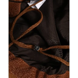 Men Brown Cotton Double Brim Baseball Cap Hat