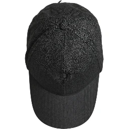 Men Dark Gray Herringbone Baseball Cap Hat