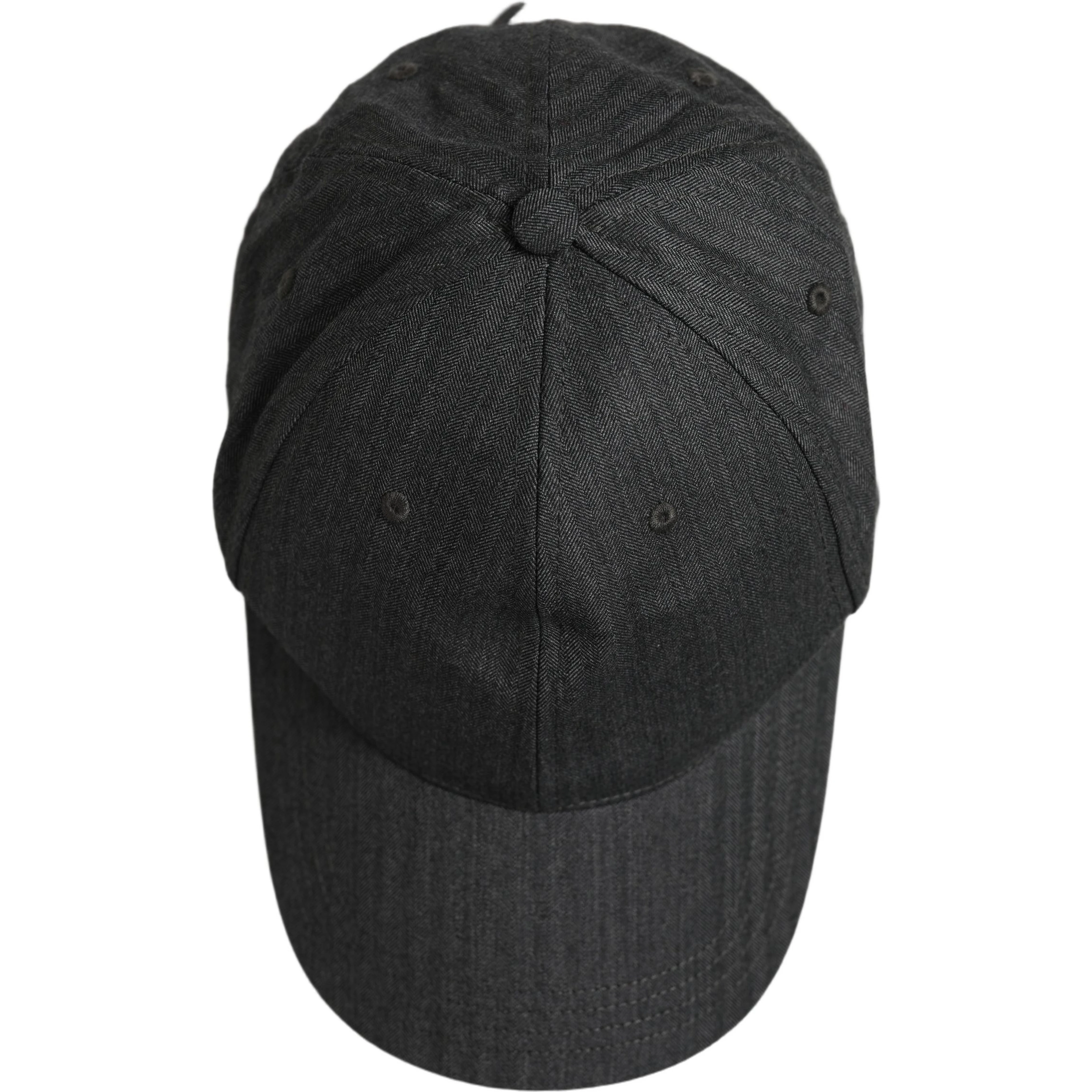 Men Dark Gray Herringbone Baseball Cap Hat